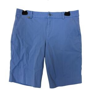 Lauren‎ Ralph Lauren Bedford Chino Shorts Womens 4 Blue Logo Mid Rise Classic